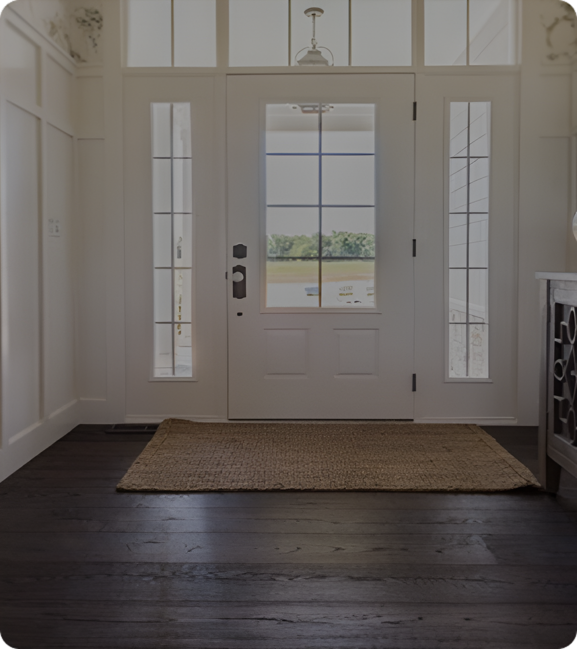 Elegant entrance with natural light