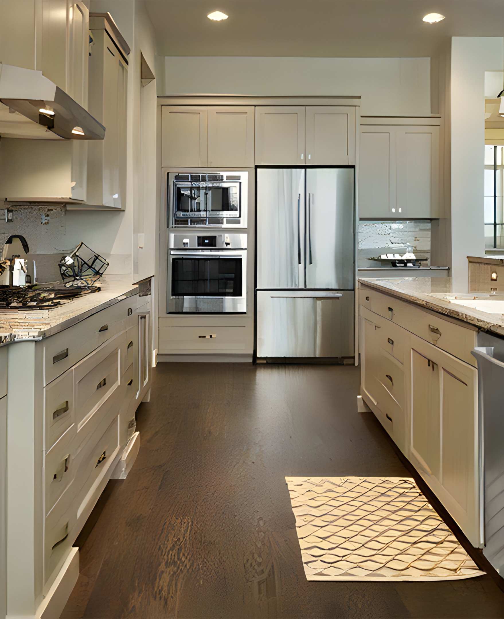 Modern kitchen with stainless steel appliances